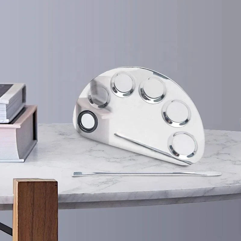 Pro Stainless Steel Cosmetic Makeup Palette with spatula - Buy Online in Pakistan at Cosmia.pk