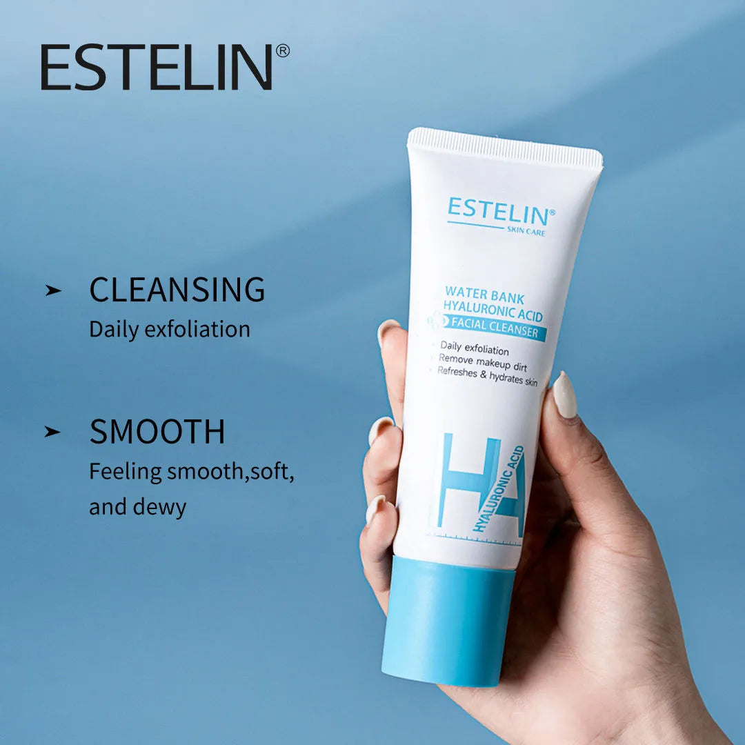 Estelin Water Bank Hyaluronic Acid Facial Cleanser - 120g - Buy Online in Pakistan at Cosmia.pk