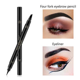 MISS ROSE Double Head 4 Fork Eyebrow Pencil 2 in 1 Black - Buy Online in Pakistan at Cosmia.pk
