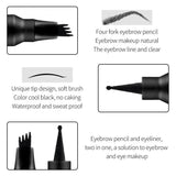 MISS ROSE Double Head 4 Fork Eyebrow Pencil 2 in 1 Black - Buy Online in Pakistan at Cosmia.pk