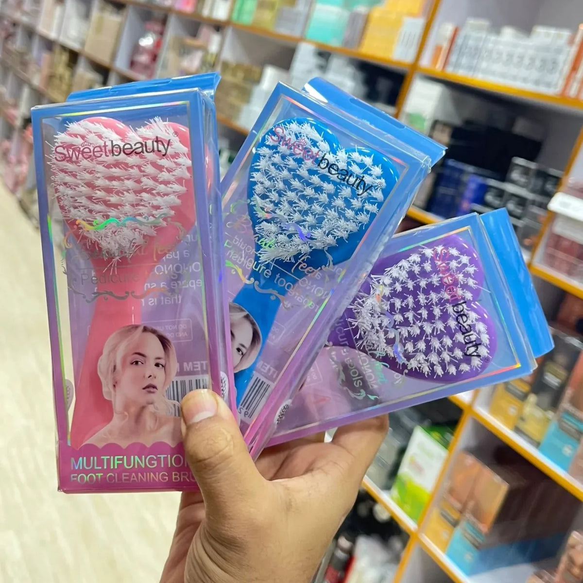 Sweet Beauty Heart Shape Multifunction Foot Cleaning 2 in 1 Brush - Buy Online in Pakistan at Cosmia.pk