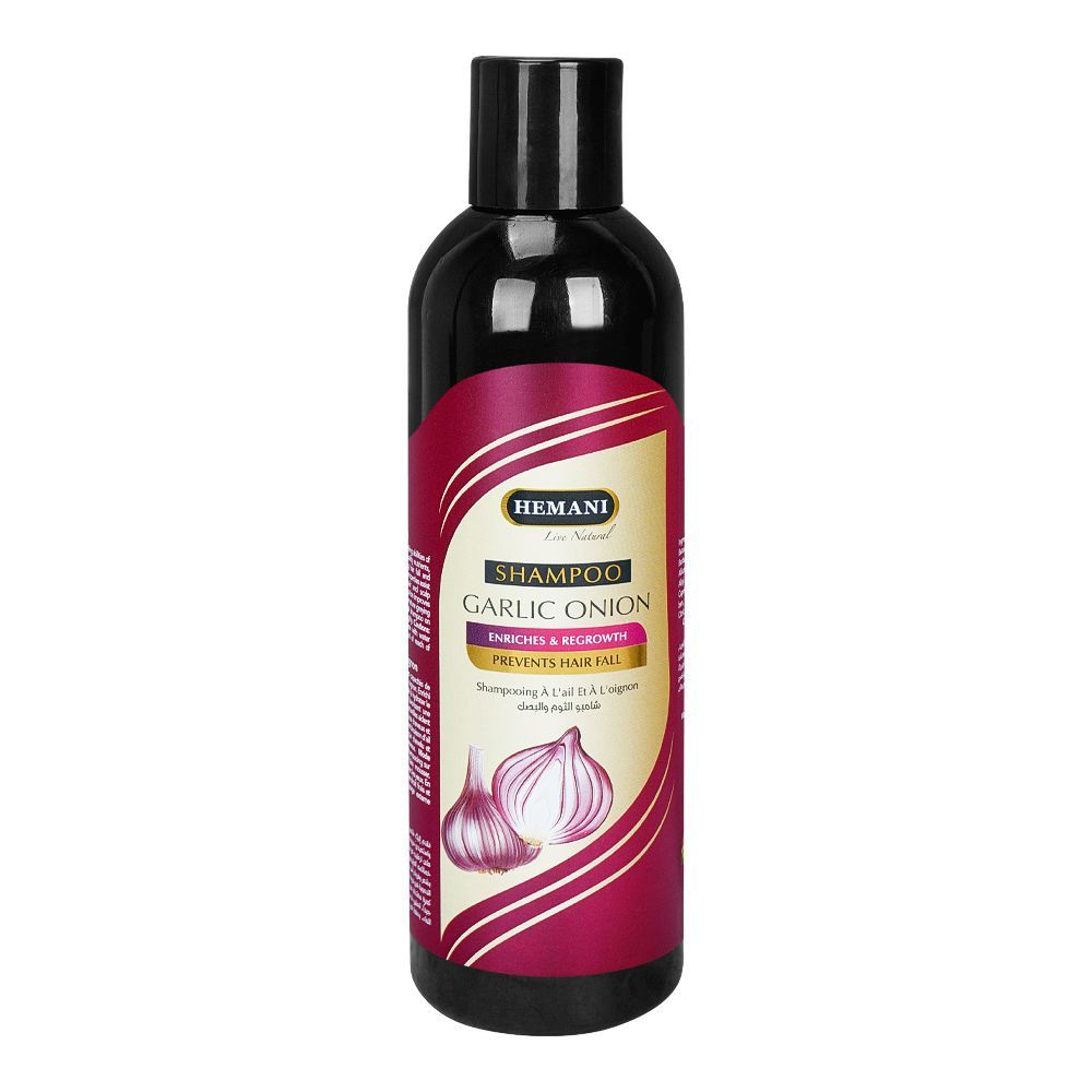 Hemani Garlic Onion Shampoo, Prevents Hair Fall -  350ml - Buy Online in Pakistan at Cosmia.pk