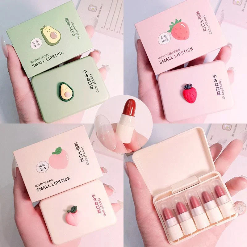 HengFang 5Pcs Long Lasting Moiturizing Matte Mini Lipistick Set - Buy Online in Pakistan at Cosmia.pk