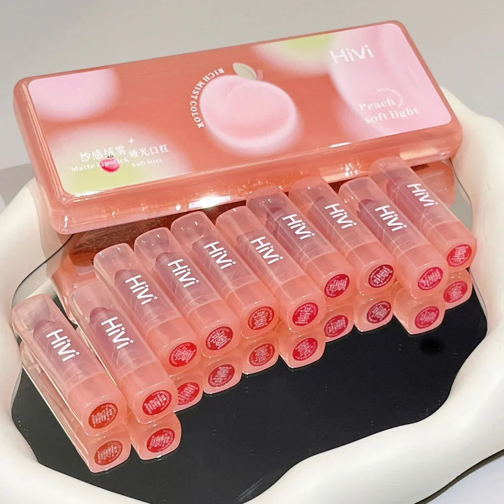 HiVi 10 Pcs Peach Soft Light Matte Lipstick Set - Buy Online in Pakistan at Cosmia.pk