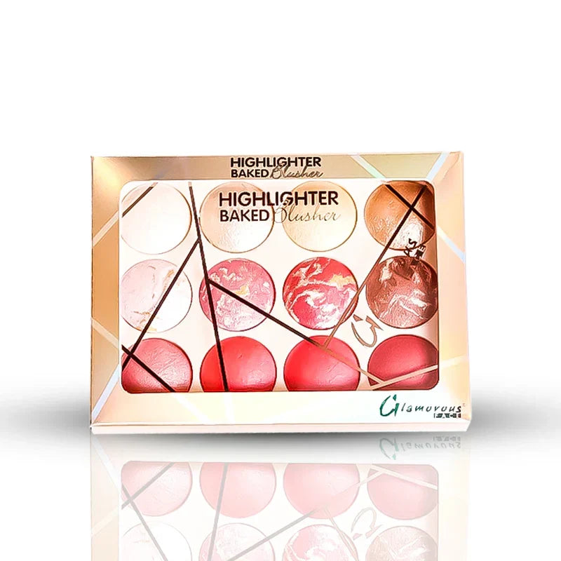 Glamorous Face 12 Color Highlighter & Blush On Palette - Buy Online in Pakistan at Cosmia.pk