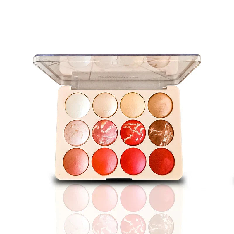 Glamorous Face 12 Color Highlighter & Blush On Palette - Buy Online in Pakistan at Cosmia.pk