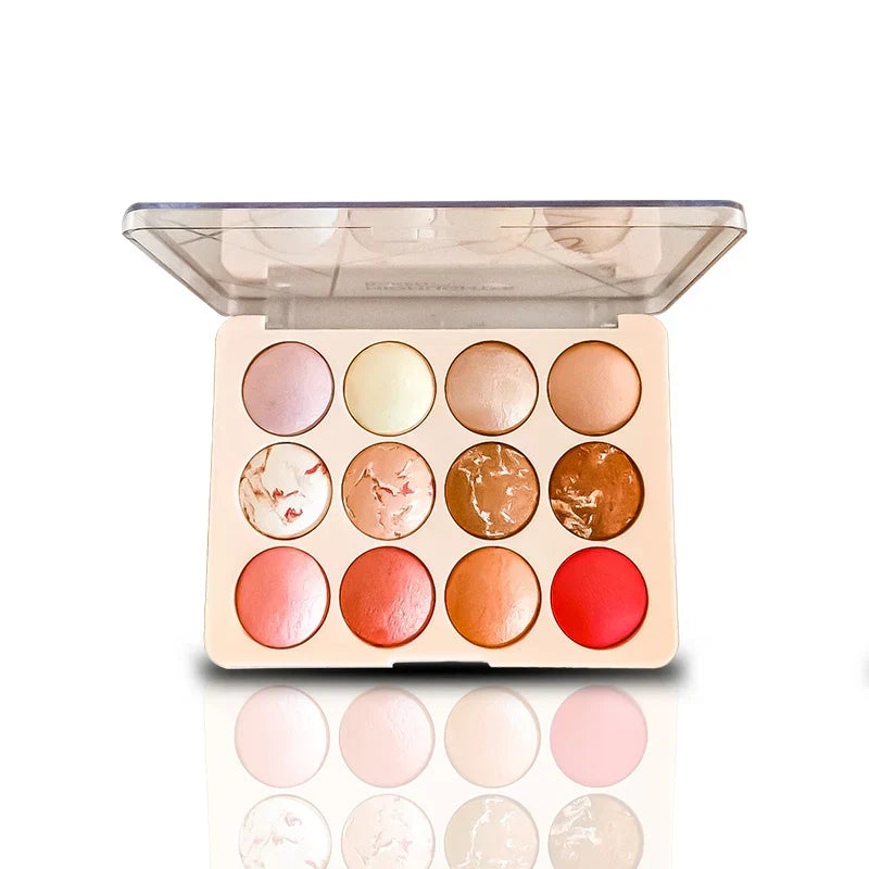 Glamorous Face 12 Color Highlighter & Blush On Palette - Buy Online in Pakistan at Cosmia.pk