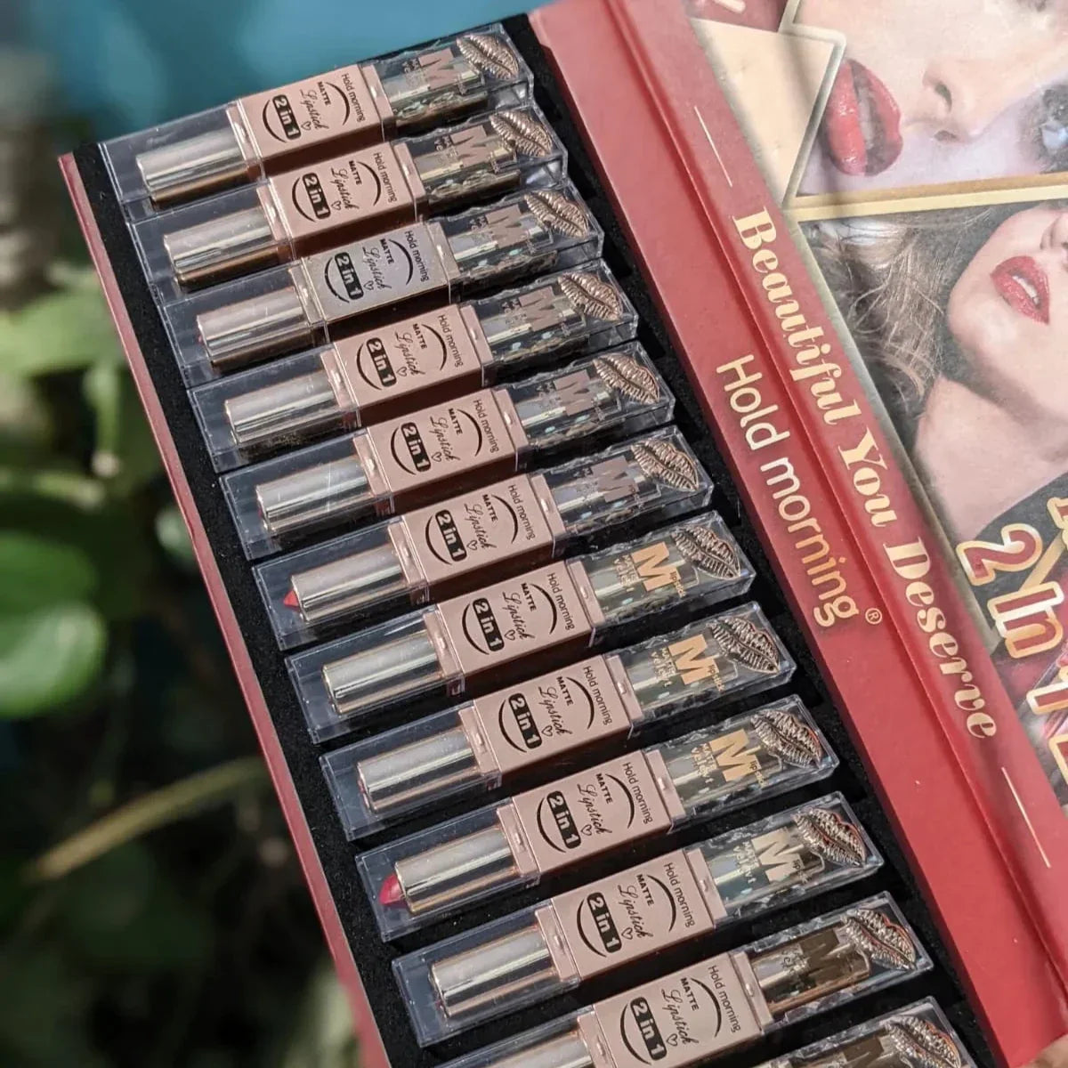 Hold Morning 2 in 1 Double lipstick 12Pcs pack - Buy Online in Pakistan at Cosmia.pk