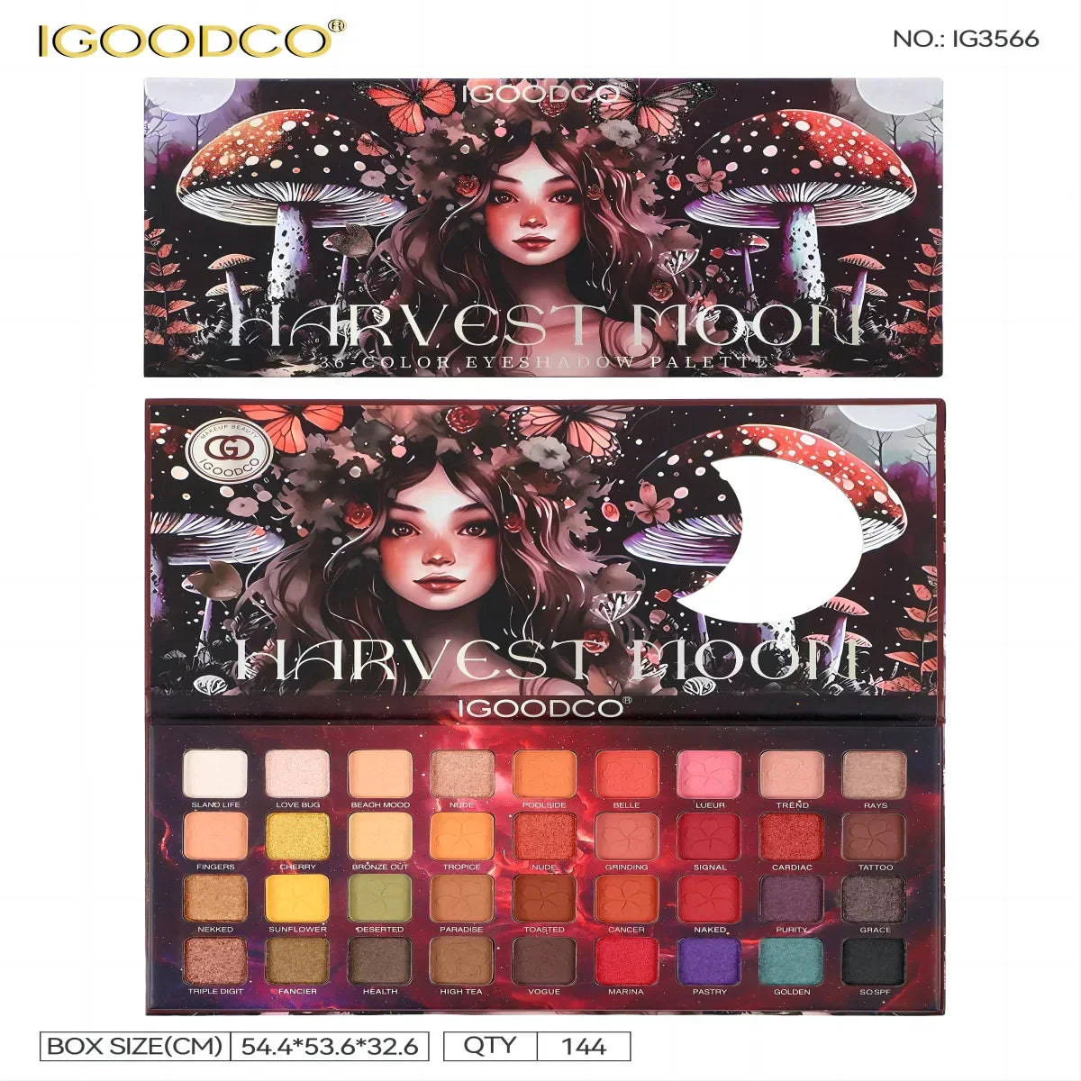 IGOODCO Harvest Moon 36 Color Eyeshadow Palette - Buy Online in Pakistan at Cosmia.pk