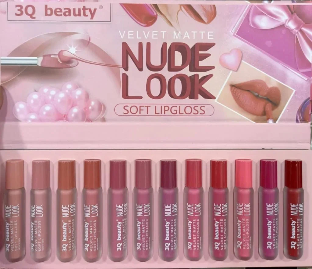 3Q Beauty Matte Velvet Lip Gloss Set of 12 - Buy Online in Pakistan at Cosmia.pk