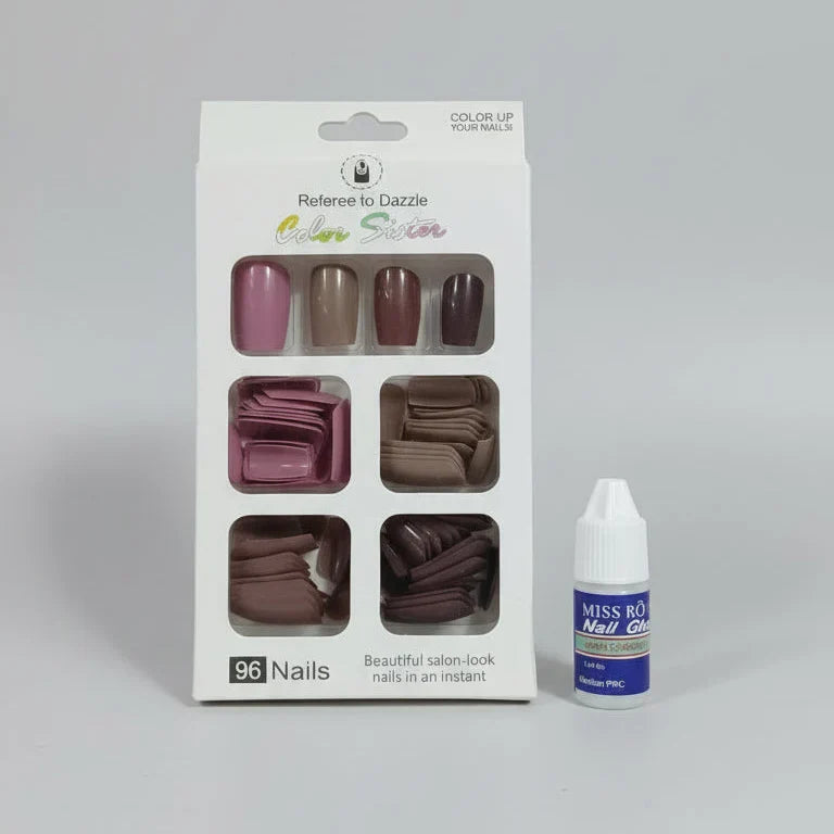 96-Pcs Artificial Nails and Nail Glue Combo - Buy Online in Pakistan at Cosmia.pk