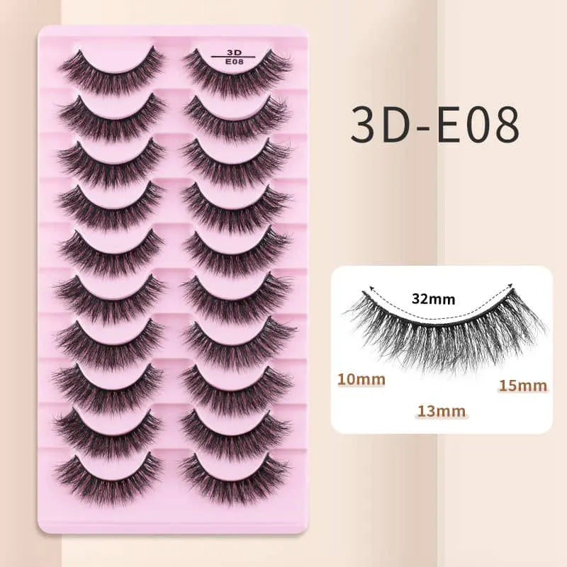 10 Pairs Mink Eyelashes 3D-E08 - Buy Online in Pakistan at Cosmia.pk