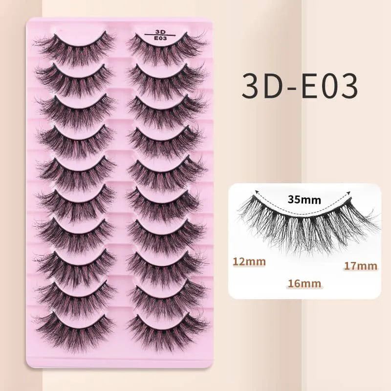 10 Pairs Mink Eyelashes 3D-E03 - Buy Online in Pakistan at Cosmia.pk
