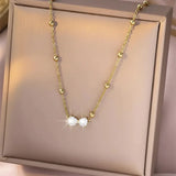 Stainless Steel Bow Zircon Necklace - Buy Online in Pakistan at Cosmia.pk