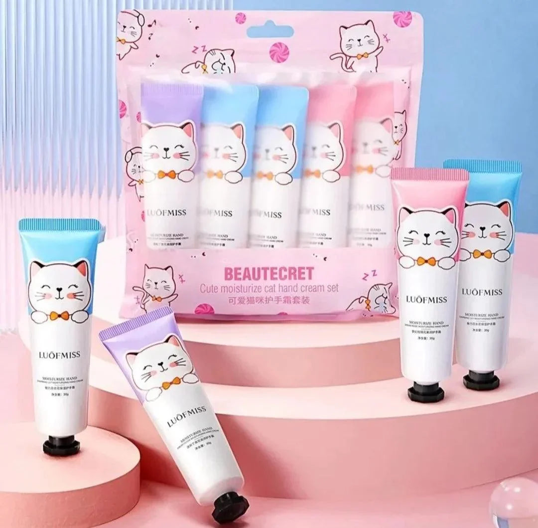 Loufmiss 5Pcs Cute Cat Hand Cream Set - Buy Online in Pakistan at Cosmia.pk