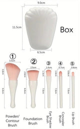 Cosmetic Brush Set with Mirror - 5-Piece Mini Cosmetic Brush Set - Buy Online in Pakistan at Cosmia.pk