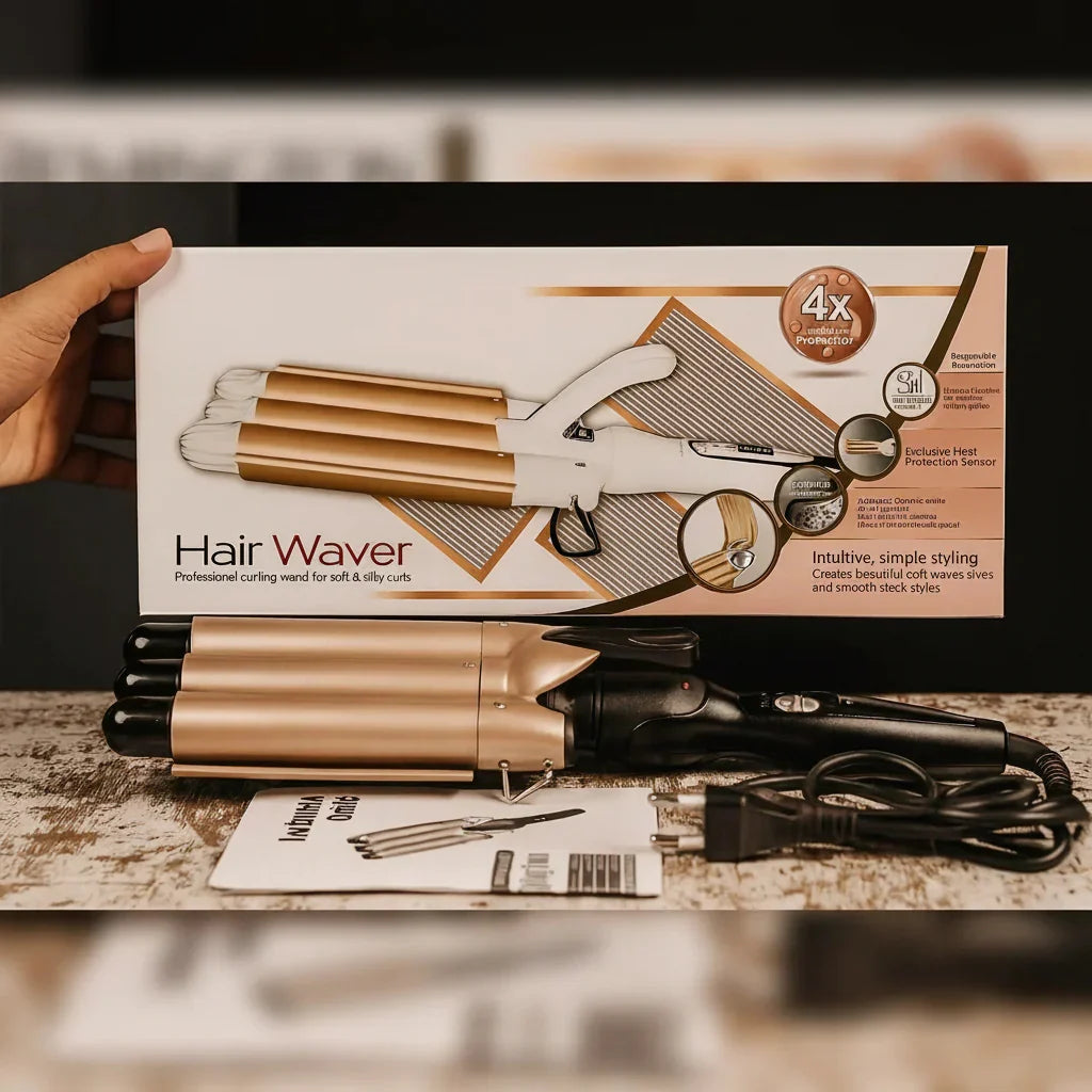 3 Rods Hair Waver – Professional Triple Barrel Styler - Buy Online in Pakistan at Cosmia.pk