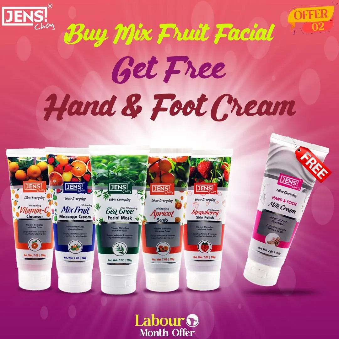 Jens Choy Fruit Facial Kit  & Free Hand Cream - Buy Online in Pakistan at Cosmia.pk