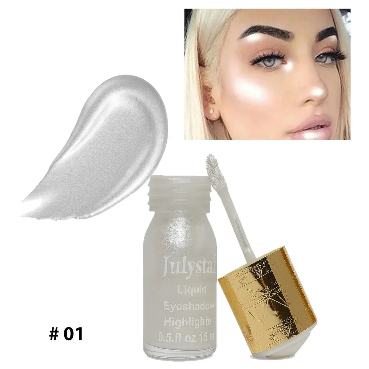 JulyStar Silky Glow Liquid Eyeshadow Highlighter - 15ml - Buy Online in Pakistan at Cosmia.pk