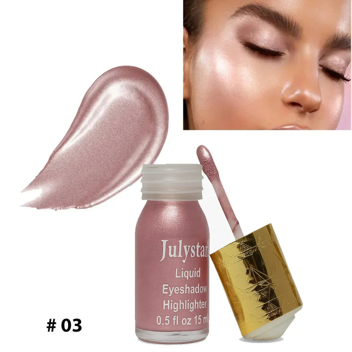 JulyStar Silky Glow Liquid Eyeshadow Highlighter - 15ml - Buy Online in Pakistan at Cosmia.pk