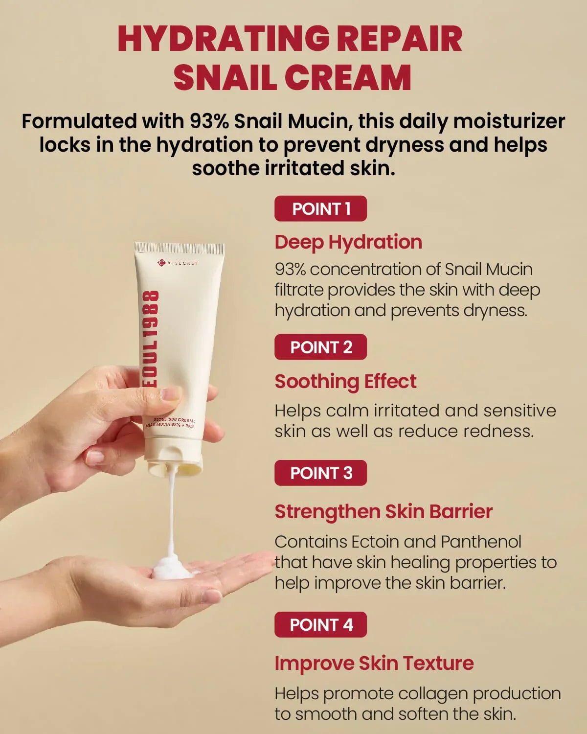 K-Secret Seoul 1988 Snail Mucin 93% + Rice Cream  - 100ml - Made in Korea - Buy Online in Pakistan at Cosmia.pk