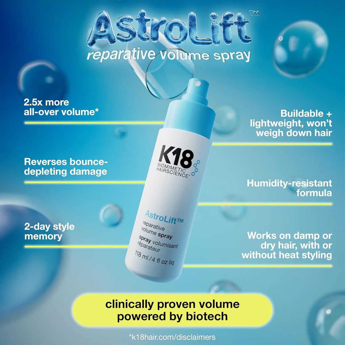 K18 AstroLift™ Reparative Volume Spray - 118ml - Buy Online in Pakistan at Cosmia.pk