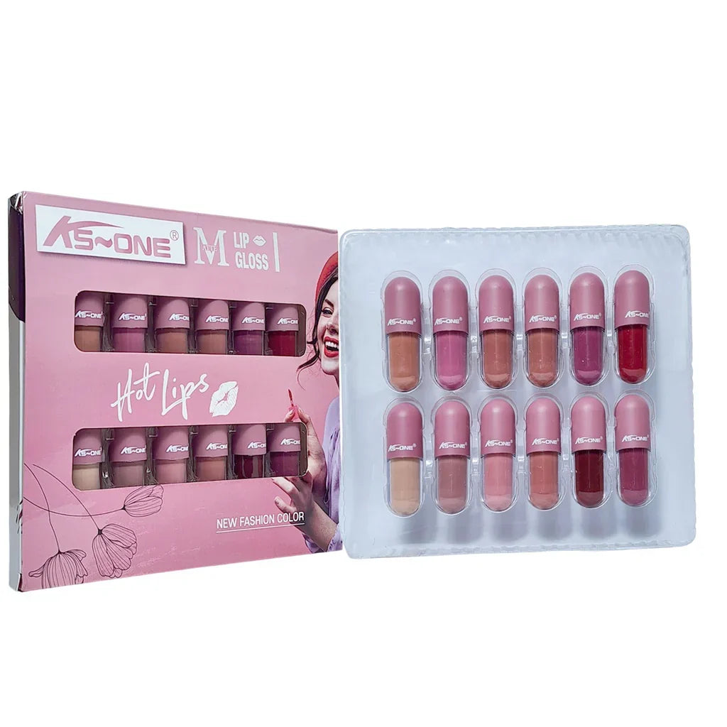 KS-ONE Mini Capsule Matte Lip Gloss Set 12pcs - Buy Online in Pakistan at Cosmia.pk
