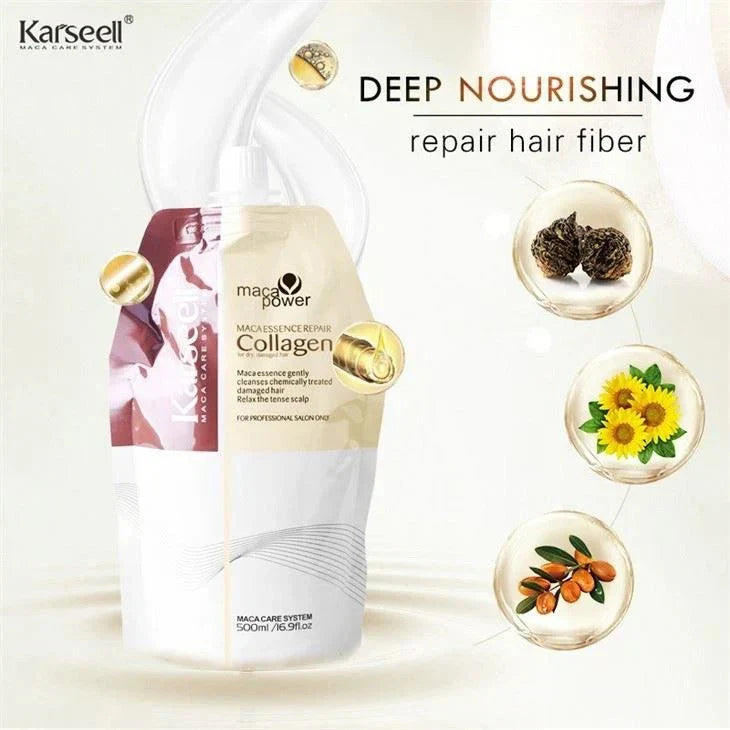 Karseell Collagen Hair Treatment Mask - Deep Repair Conditioning Argan Oil Collagen Hair Mask 500ml - Buy Online in Pakistan at Cosmia.pk