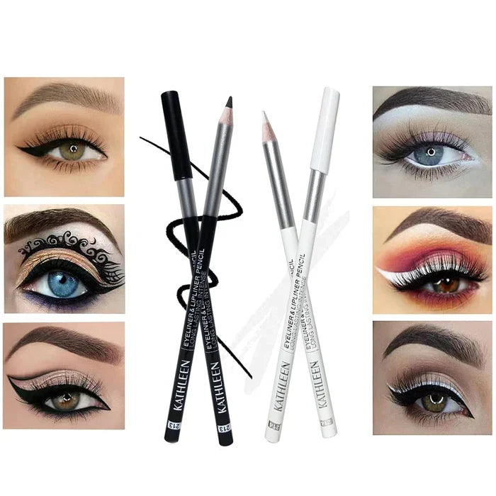 Kathleen 12 Pcs Black And White Eye liner Pencil - Buy Online in Pakistan at Cosmia.pk