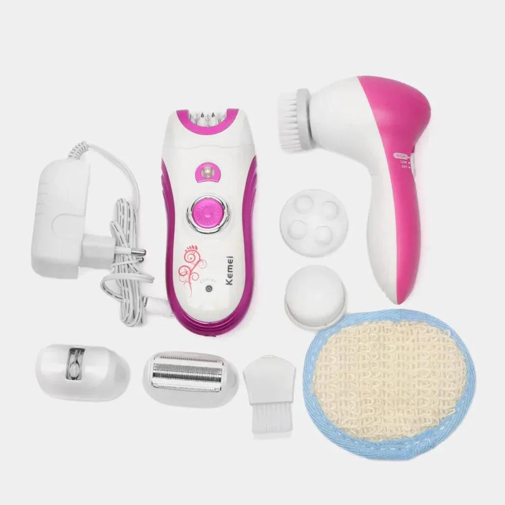 Kemei 6 in 1 Rechargeable Cordless Multifunctional Epilator - Buy Online in Pakistan at Cosmia.pk