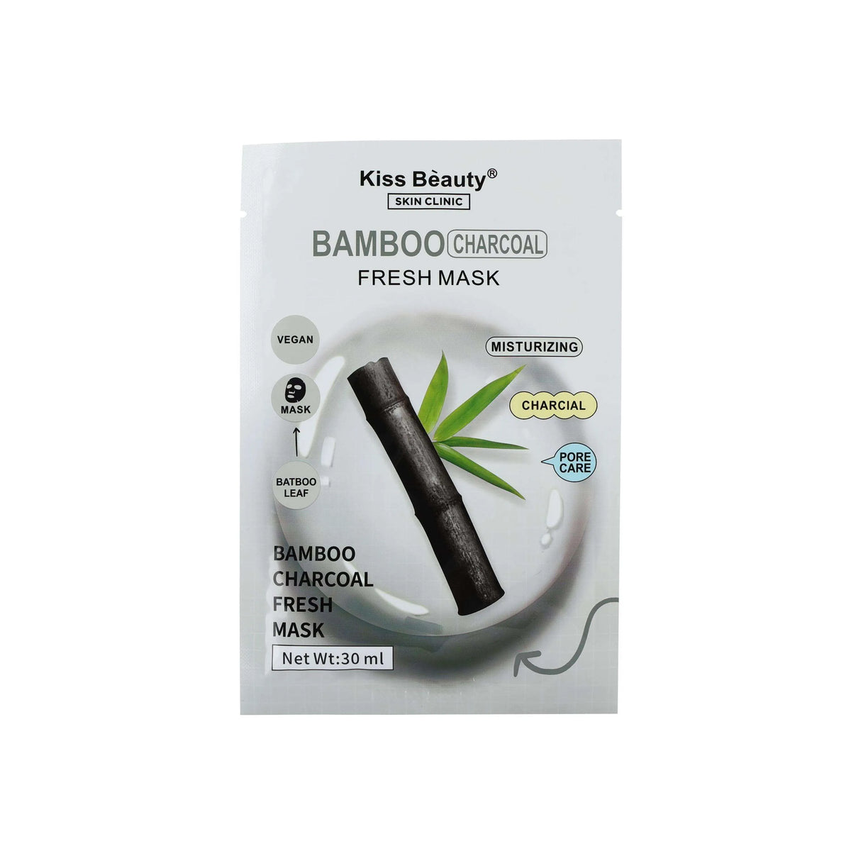 Kiss Beauty Vegan charcoal Face Sheet Mask - Buy Online in Pakistan at Cosmia.pk