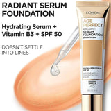 L'Oreal Paris Age Perfect Radiant Serum Foundation with SPF 50 - 30ml - Buy Online in Pakistan at Cosmia.pk