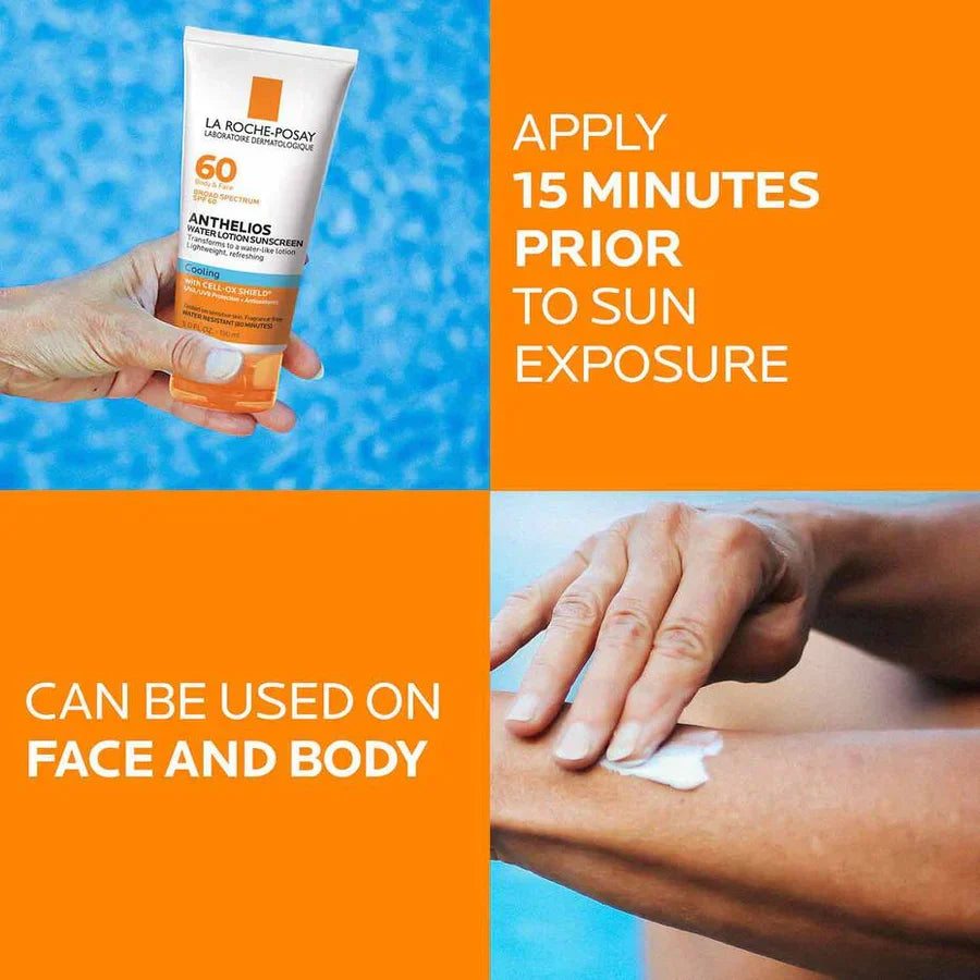 La Roche-Posay Anthelios Cooling Water Lotion Sunscreen Spf 60 150ml - Buy Online in Pakistan at Cosmia.pk