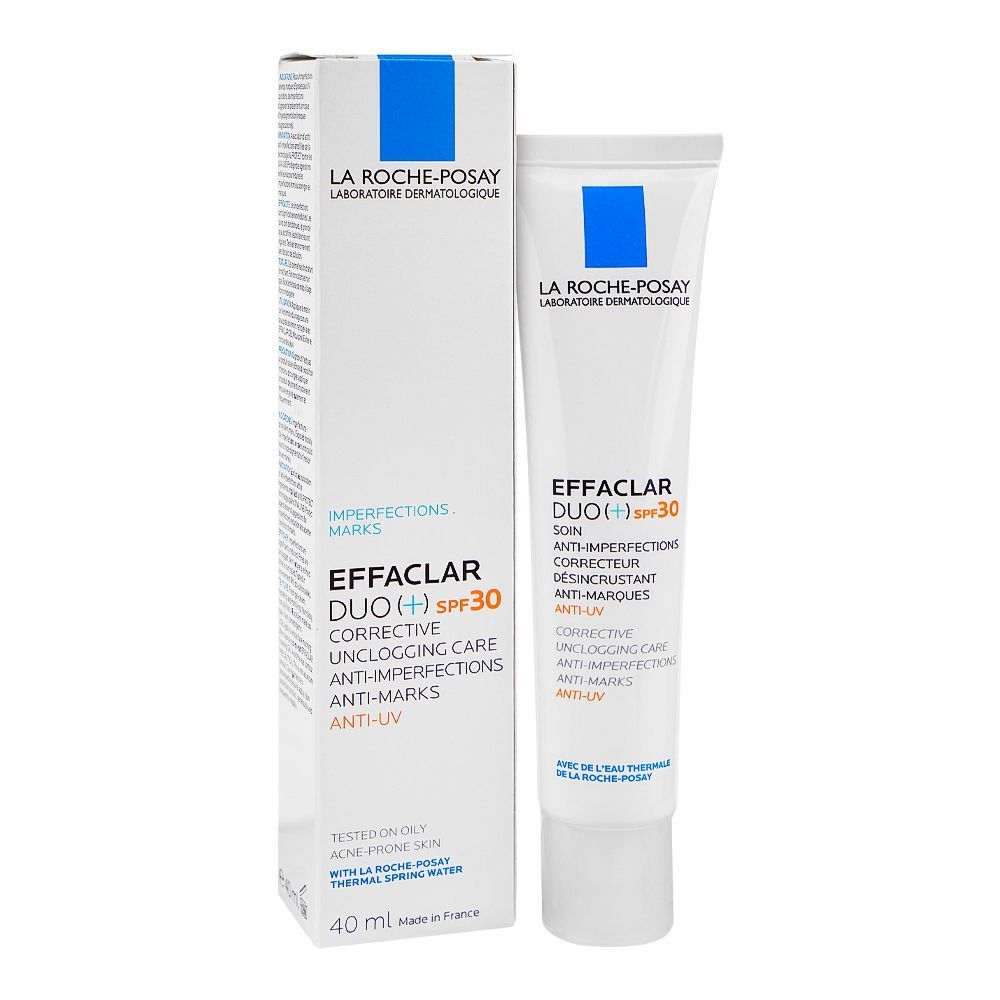 La Roche-Posay Effaclar Duo[+] SPF-30 Anti-Imperfections Cream, For Oily Acne-Prone Skin - 40ml - Buy Online in Pakistan at Cosmia.pk