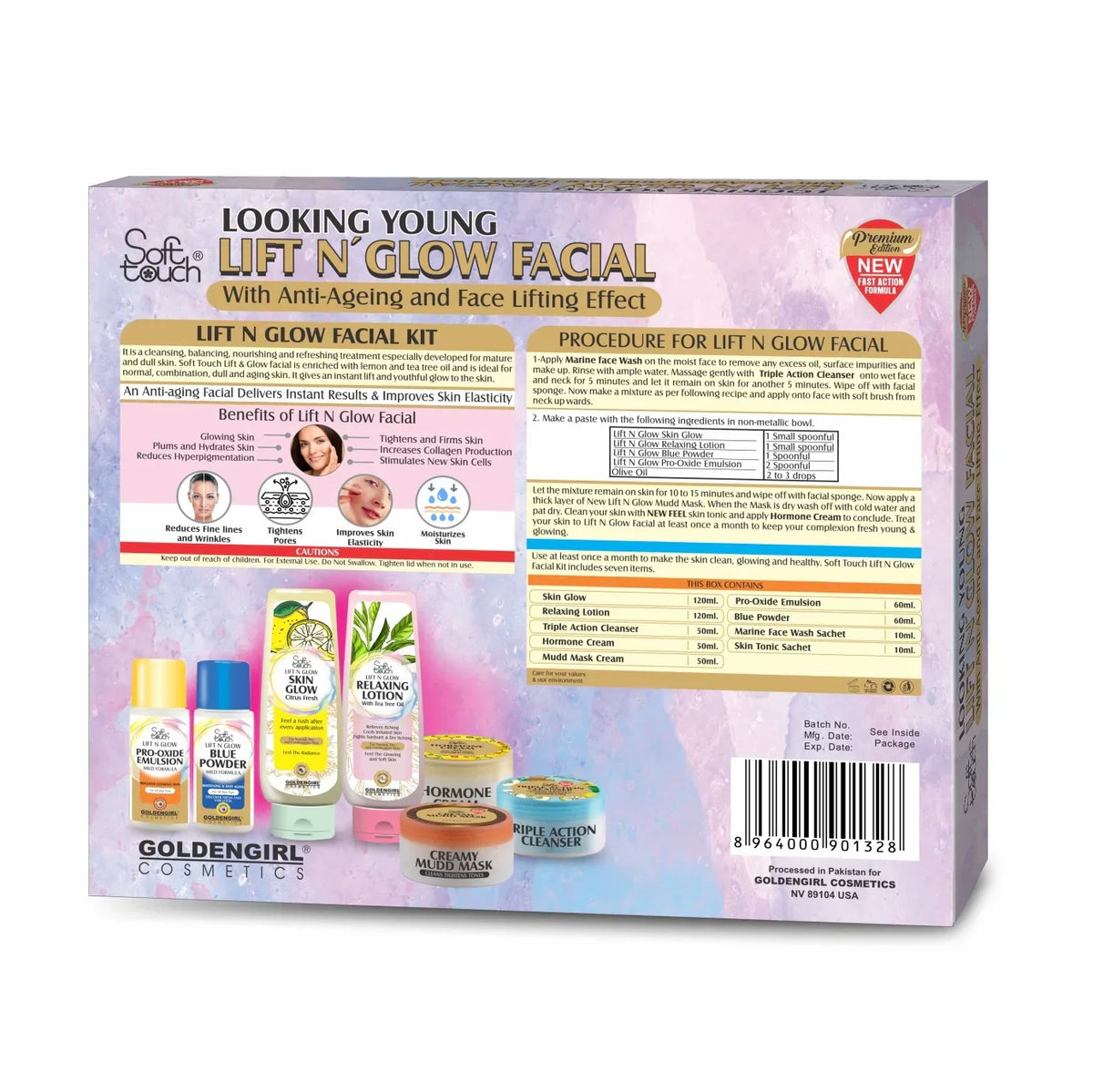 Soft Touch Lift n Glow Facial Set 9 items - Buy Online in Pakistan at Cosmia.pk