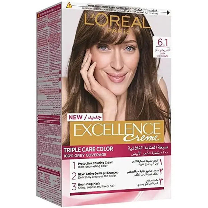 Loreal Paris 6.1 Dark Ash Blond Excellence Creme - Buy Online in Pakistan at Cosmia.pk
