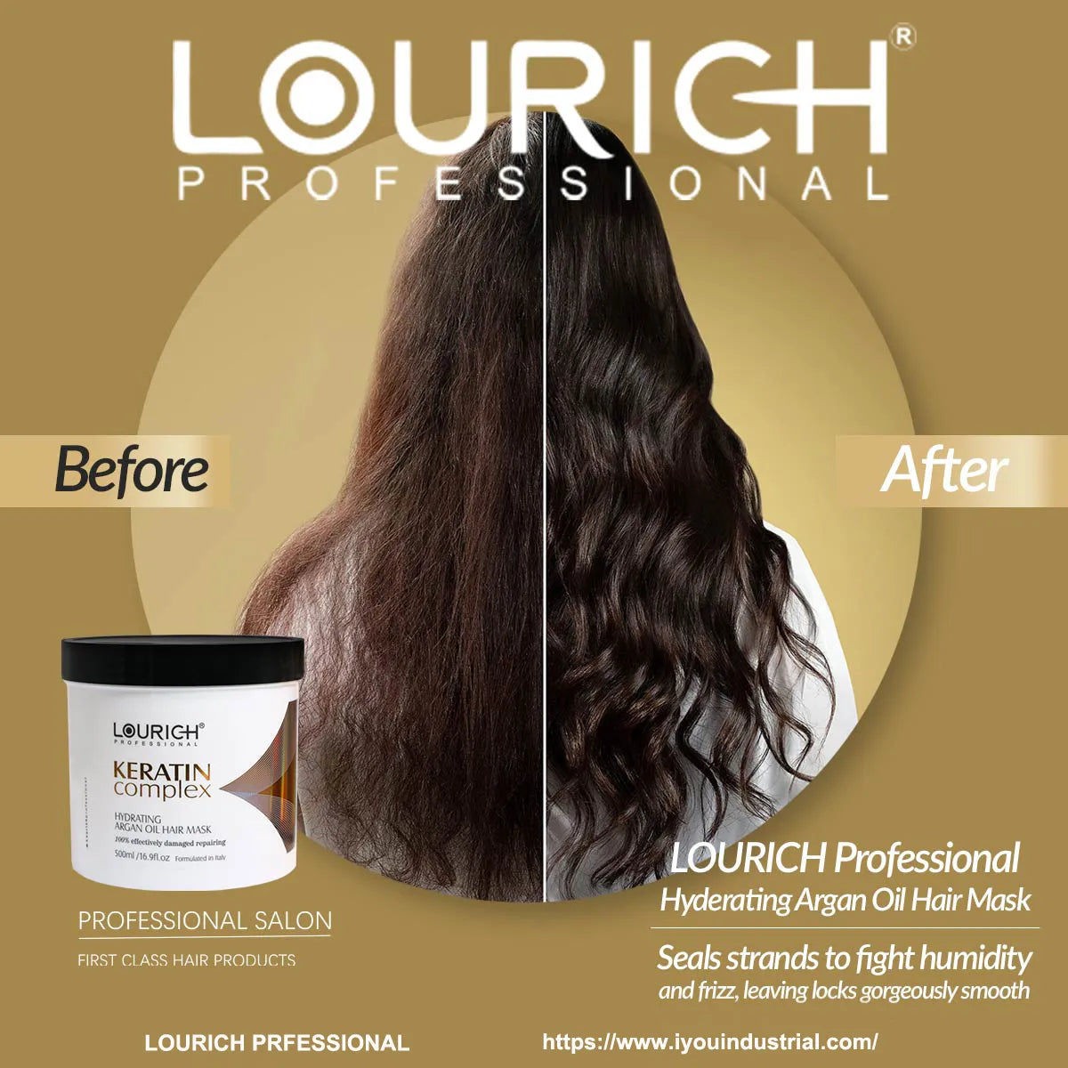 Lourich Professional Hydrating Argan Oil Hair Mask 500ml - Buy Online in Pakistan at Cosmia.pk