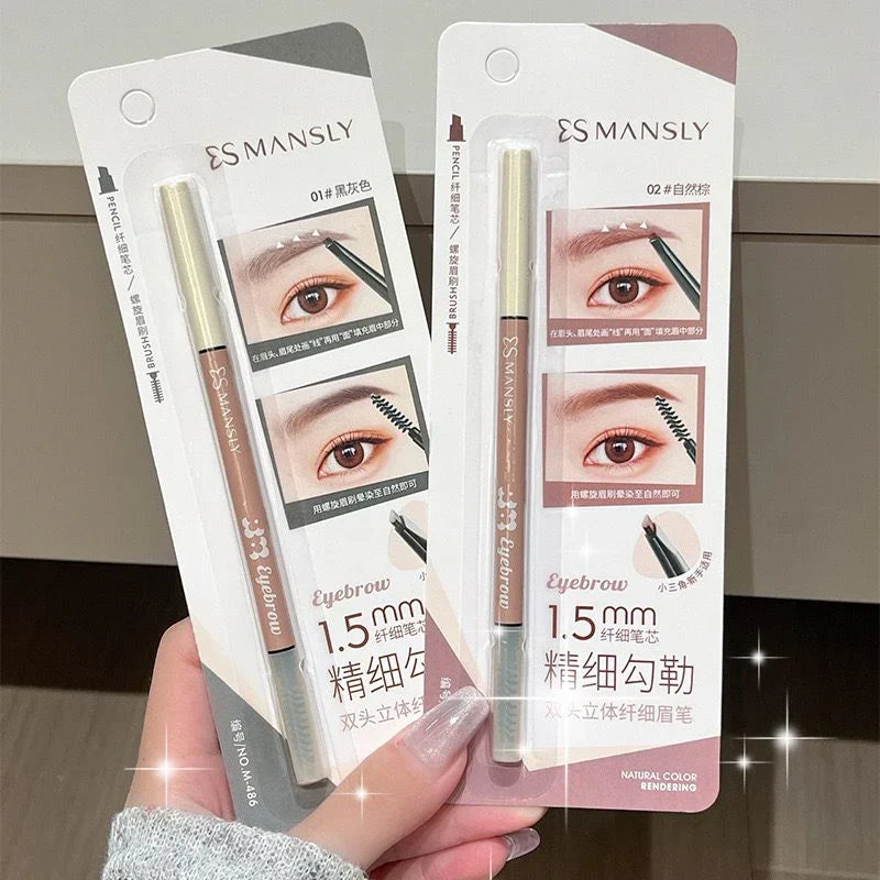 MANSLY 2 In 1 Eyebrow Pencil Natural Waterproof Smooth For Outlining - Buy Online in Pakistan at Cosmia.pk