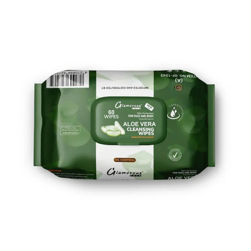 Glamorous Face Cleansing Makeup Remover Wipes Large 60 Pieces - Buy Online in Pakistan at Cosmia.pk
