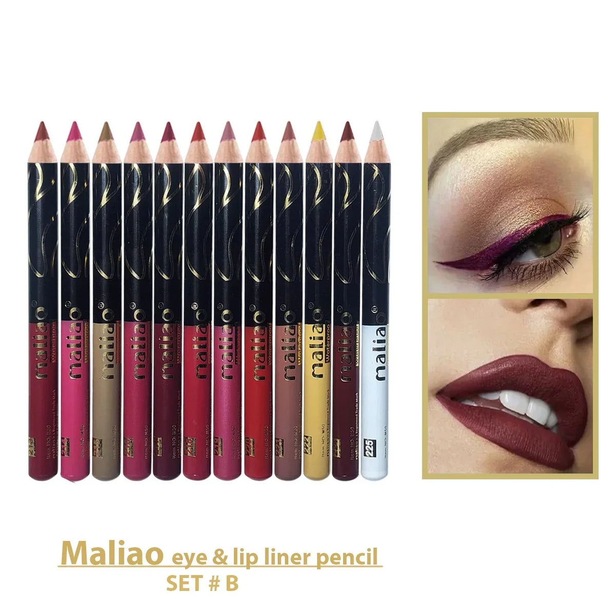 Maliao 12 Pcs Eye & Lip Liner Pencil - Buy Online in Pakistan at Cosmia.pk