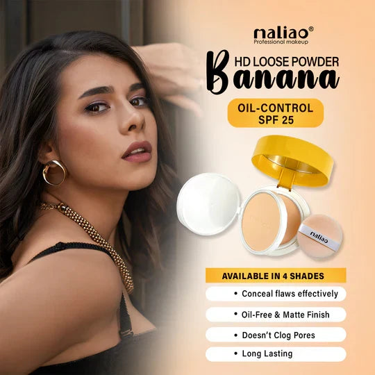 Maliao Banana HD 2 IN 1 Oil-Control Face Powder Compact - Matte Finish - Buy Online in Pakistan at Cosmia.pk