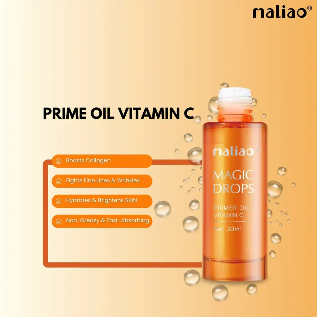 Maliao Luminous Magic Drops Primer Oil VITAMIN C 30ml - Buy Online in Pakistan at Cosmia.pk
