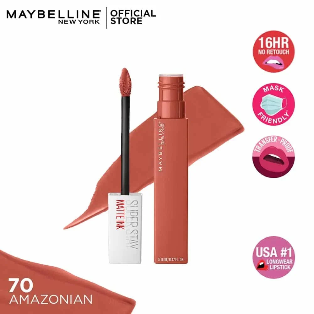Maybelline - Superstay Matte Ink Liquid Lipstick - 70 Amazonian - Buy Online in Pakistan at Cosmia.pk