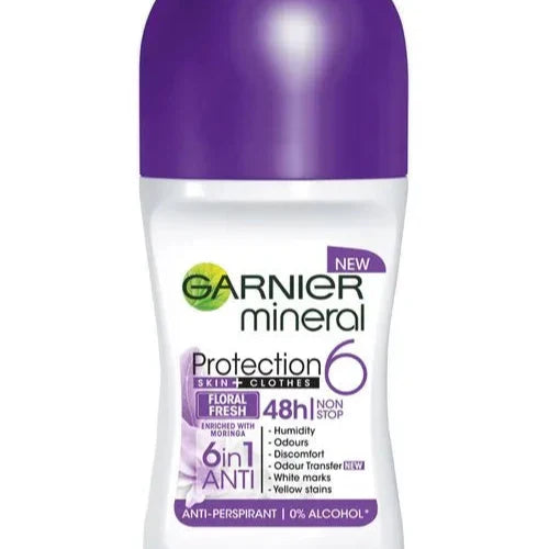 Garnier Mineral Ladies Roll On Protection 6 Floral Fresh - 50ml - Buy Online in Pakistan at Cosmia.pk