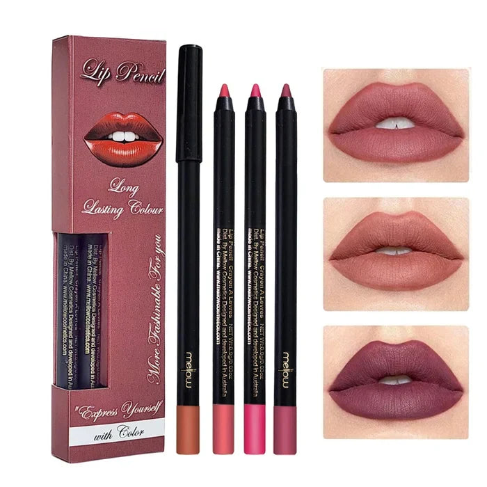 Mellow Pack of 04 Long Lasting lipliner Pencil - Buy Online in Pakistan at Cosmia.pk