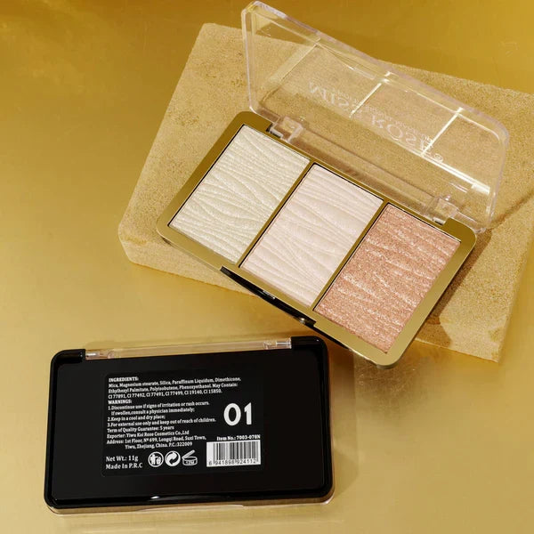 Miss Rose 3 Color Hyper Real Highlighter kit - Buy Online in Pakistan at Cosmia.pk