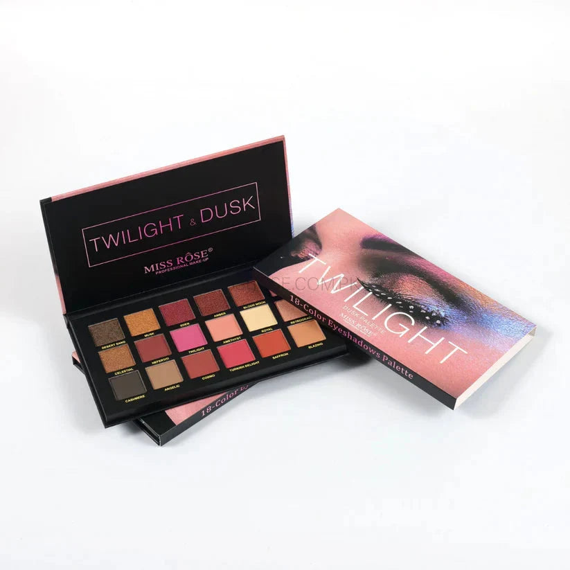 Miss Rose Twilight Dusk Palette Matte And Shimmer Eyeshadow - 18 Color - Buy Online in Pakistan at Cosmia.pk