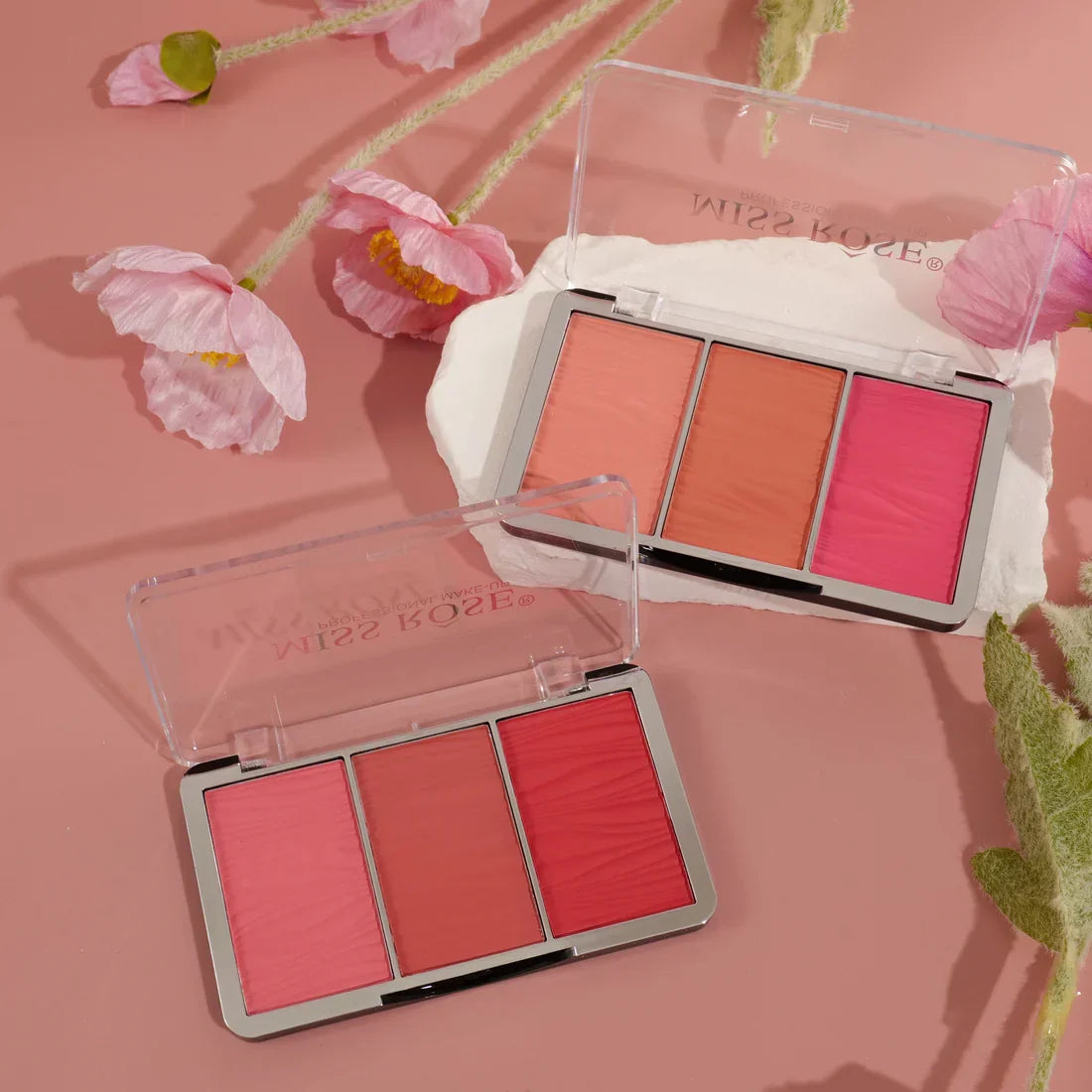 Miss Rose Triple Glow Blush Palette - Buy Online in Pakistan at Cosmia.pk