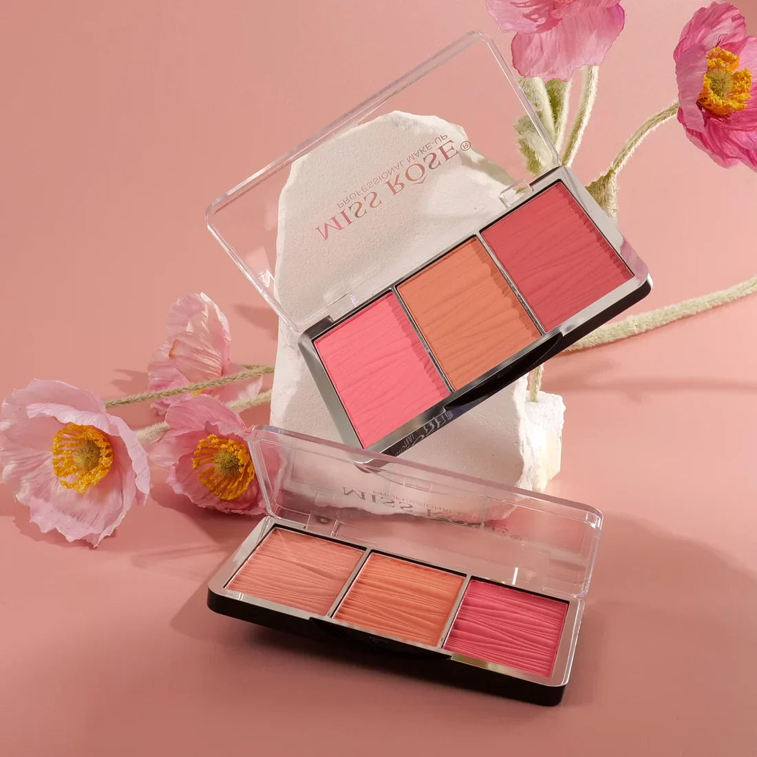 Miss Rose Triple Glow Blush Palette - Buy Online in Pakistan at Cosmia.pk