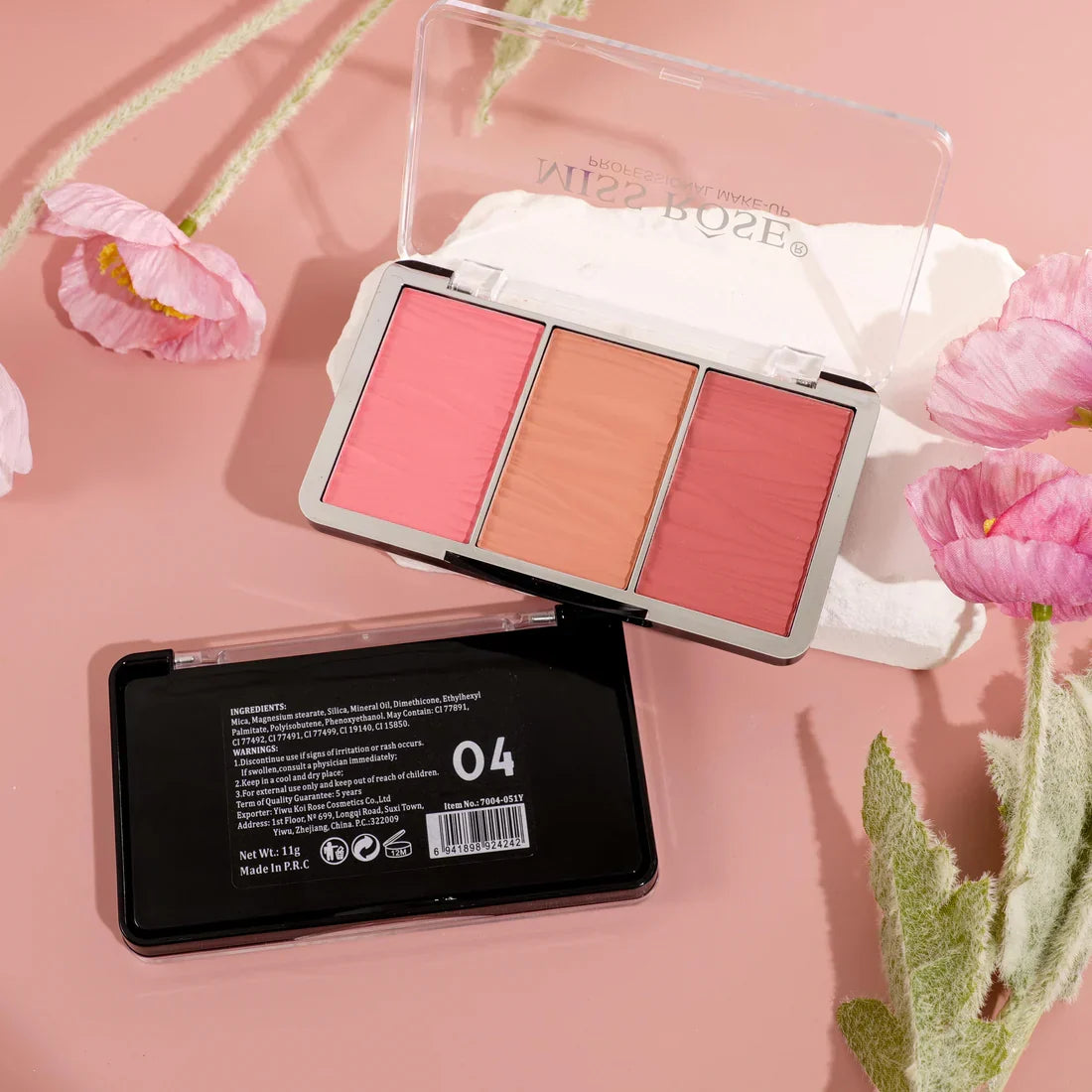 Miss Rose Triple Glow Blush Palette - Buy Online in Pakistan at Cosmia.pk